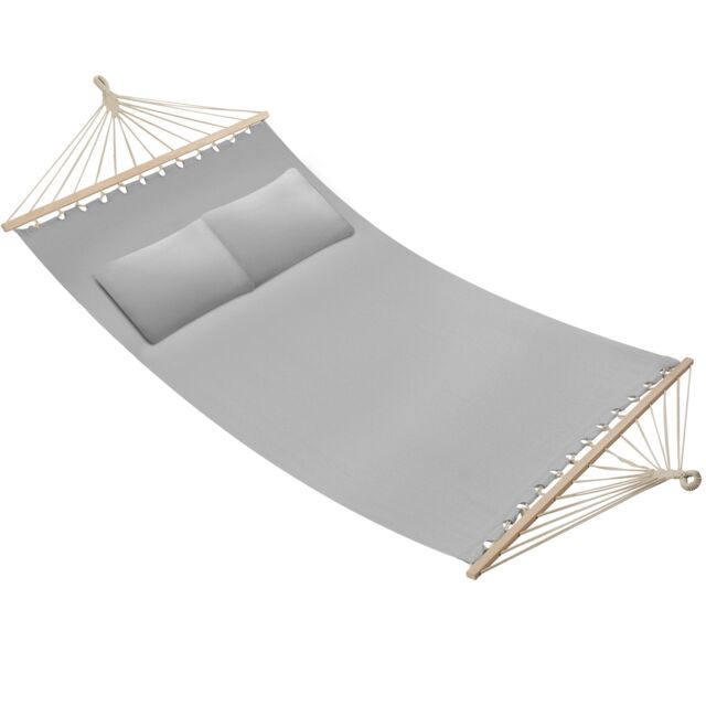 Hammock Eden - with support bars, for 2 people, durable fabric Grey light grey 325 x 150 x 2,50 cm 1