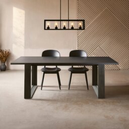 Interiors By Premier Dining Table in oak veneer,Modern Kitchen Table,Decorative Table,Luxe Lounge Table,Garden Table For Patio Black