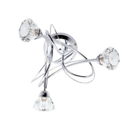 BHS Marianne 3 Light Flush Ceiling Light Silver Chrome 1