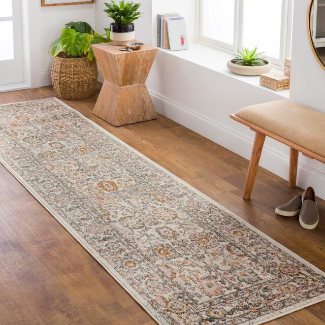 LIVABLISS Ankara-Vintage Traditional Boho Rug 80 x 220 cm Pink Grey