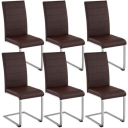 Dining Chairs - cantilevered, high backrest, flat steel frame Brown brown One Size 6