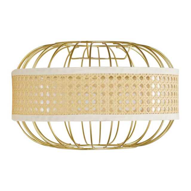ValueLights Vimet Metal Painted Gold Oval Ceiling Pendant Shade Gold
