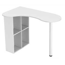 Wooden Computer Corner Desk Bookcase Storage Shelves Organiser Study Workstation White White 1