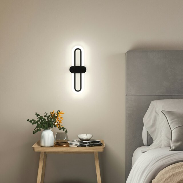 Living and Home Modern Oval LED Wall Light with Acrylic Shade, 40cm