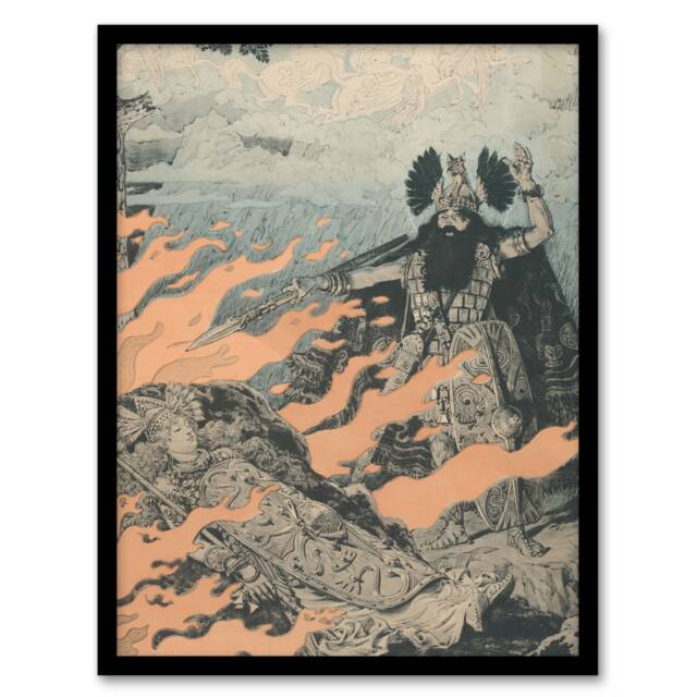 Eugene Grasset Poster for the Valkyrie Opera by Wagner Framed Wall Art Print A4