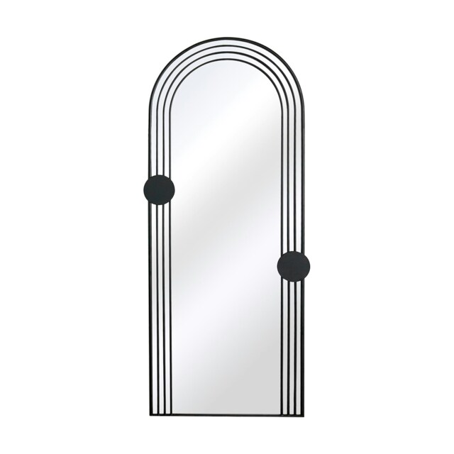 Charles Bentley Warsaw Arch Mirror Black Weather Resistant Wall Mount