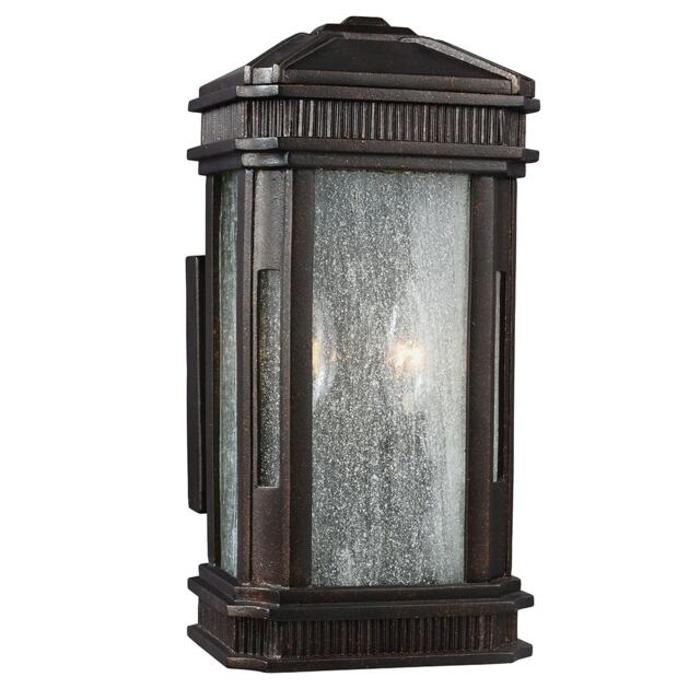 Federal 2 Light Outdoor Small Wall Lantern Light Bronze IP44, E14