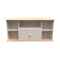 Cambridge Corner TV Stand in Kashmir Ash & Bardolino Oak (Ready Assembled) Cream Kashmir Ash & Bardolino Oak
