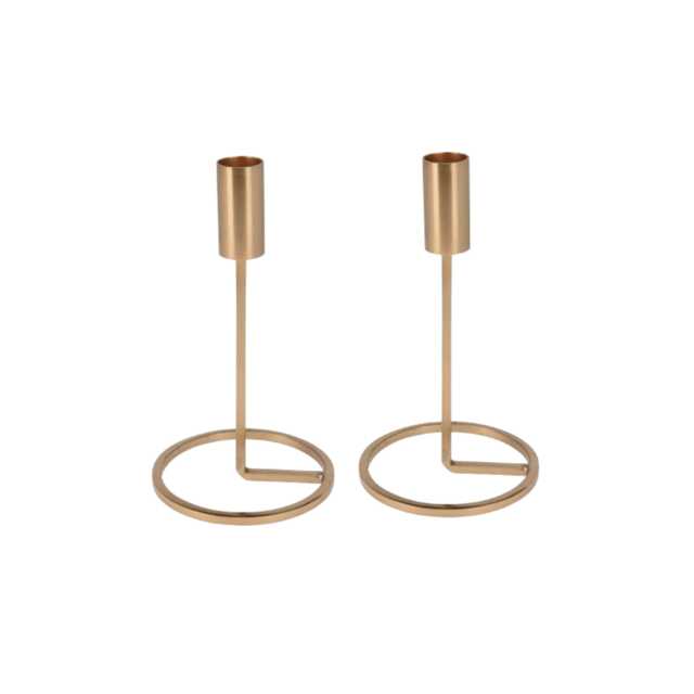 Metal Candlestick Taper Candle Holder Stand Home Decor Wedding Table Centrepiece Multi 2x Gold 19cm