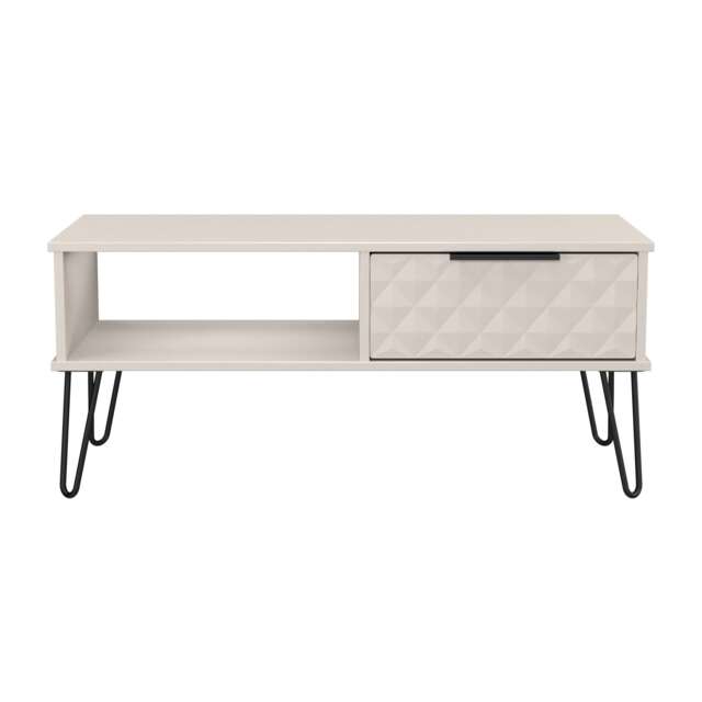 Islay 1 Drawer Coffee Table in Kashmir Matt (Ready Assembled) Cream Kashmir Matt
