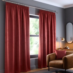 Fusion Galaxy Pencil Pleat Curtains Terracotta
