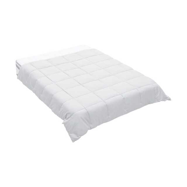 Living and Home Alternative Quilted Duvet Insert with Corner Tabs- Single Size, White White
