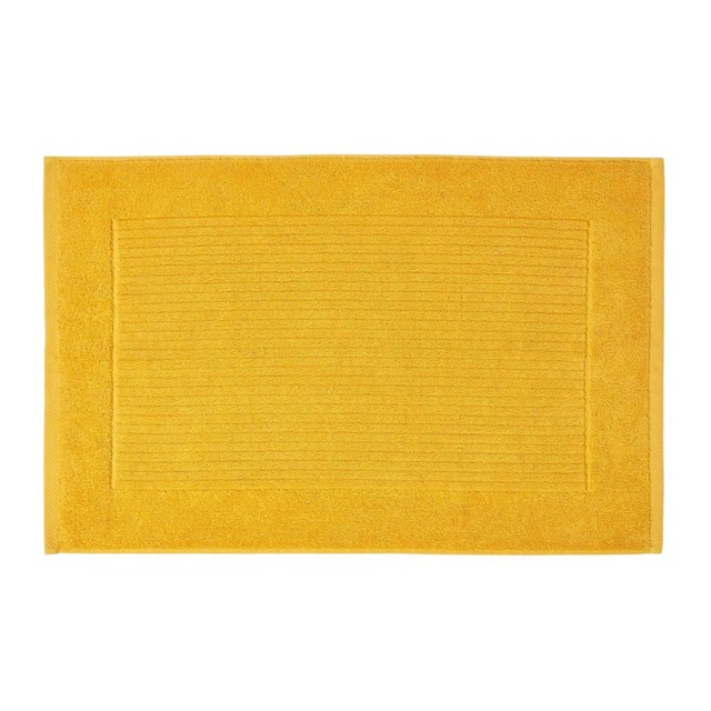 Homescapes Imperial Plain Cotton Bath Mat - Ochre Yellow 50 x 80 cm