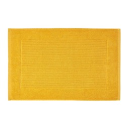 Homescapes Imperial Plain Cotton Bath Mat - Ochre Yellow 50 x 80 cm
