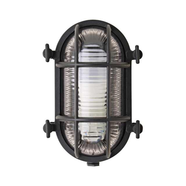 ValueLights Bow Black Outdoor Wall Bulkhead Light and Warm White Bulb
