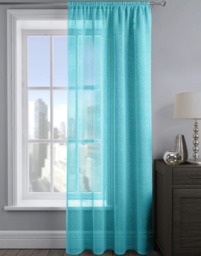 Velosso Alessandria Sparkle Slot Top Voile Panel - 137cm x 137cm Blue Teal