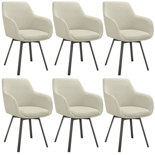 Dining Chair Alicon - swivel armchair with padding and continuous backrest Grey greige 6