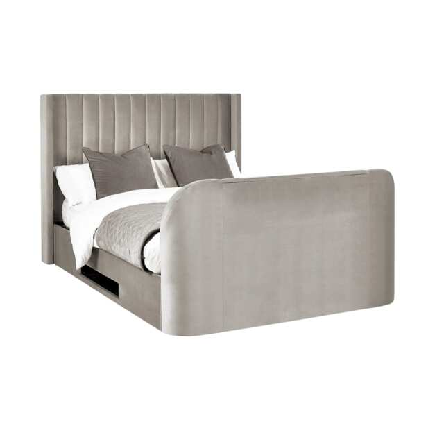 Hickory Light Grey TV Ottoman Storage Bed - Superking (180cm) (150cm)