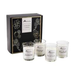 Alivio 4-Piece Natural Soy Wax Scented Candle Set Aromatherapy for Stress Relief & Relaxation