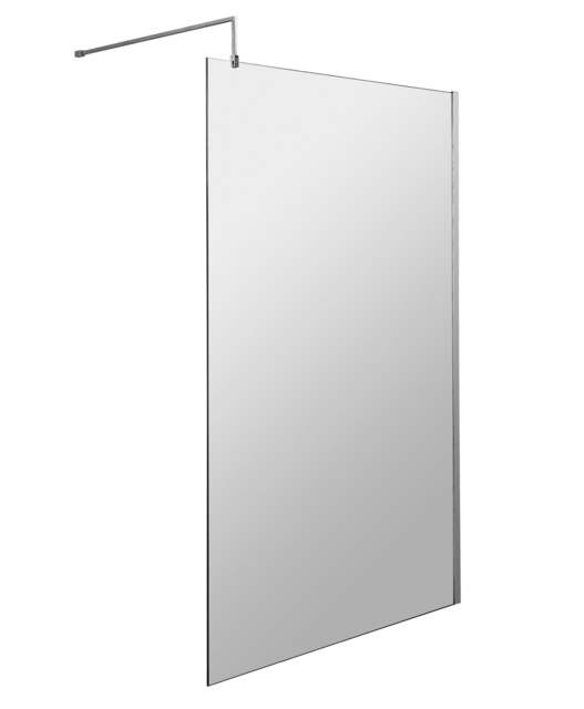 "Balterley Contemporary Wetroom Screen Aluminium - "" Wetroom Screen - WRSF004 Black Matt Black"