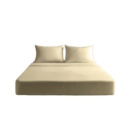 Luxury 200TC Soft Touch Fitted Sheet Bed Linen 30cm Extra Deep Skirt Cream Cream King