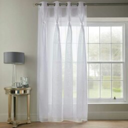 Diana Dolly Voile Eyelet Curtain Panel - White - 145cm x 182cm White
