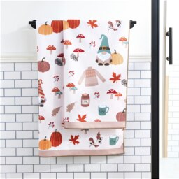 OHS Autumnal Gonk Pumpkin Soft Cosy Bathroom Decor Hand Bath Towel Cream Natural Bath towel