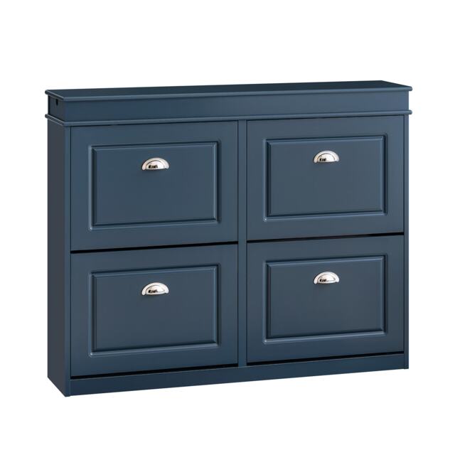 SoBuy FSR79-B,4 Flip-Drawer Shoe Rack Cabinet Storage 16 Pairs Blue Blue 1