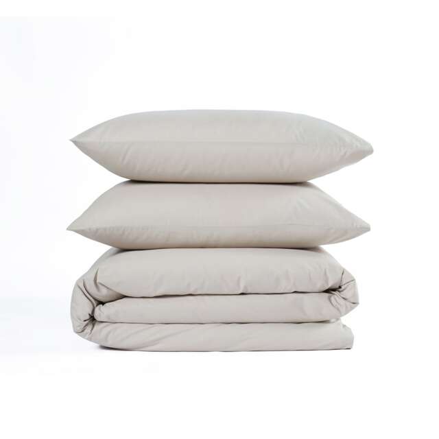 Everyday Luxury Cotton Duvet Cover Set - Warm Pebble Grey Warm Pebble Super King