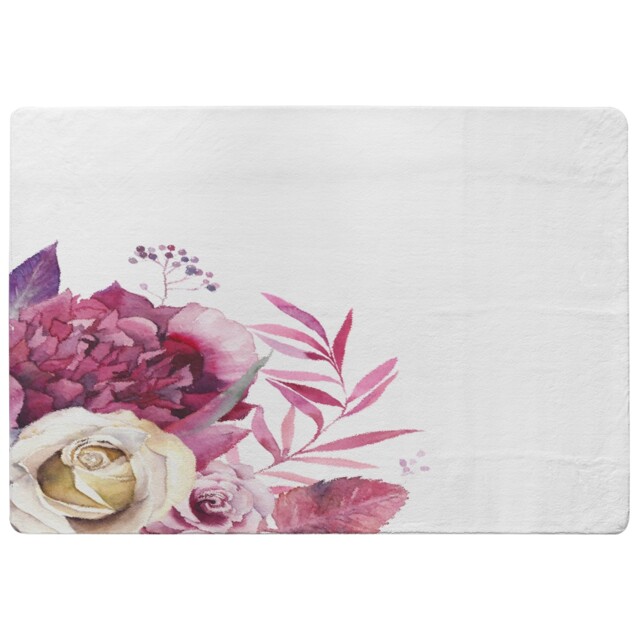Pink Floral Designer Rug Multi
