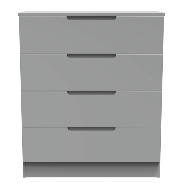 Lucca 4 Drawer Chest of Drawers in Dusk Grey (Ready Assembled) Grey Dusk Grey