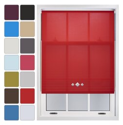 FURNISHED Daylight Roller Blinds with Triple Diamond Eyelet Cut to Size Sheer Fabric Red Red (W) 120cm x (L) 165cm