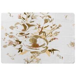 Golden Flower Print Designer Rug Multi