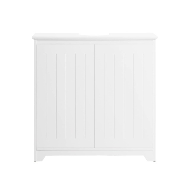 SoBuy Under Sink Cabinet with 2 Doors and Shelf, White, 23.6x11.8x23.6 inches, 13.35 kg - BZR108-W