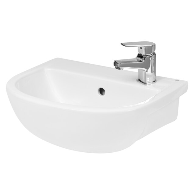 Round Ceramics Semi Recessed 1 Tap Hole Basin (Tap Not Included), 400mm - Balterley White 325 x 400 x 175mm