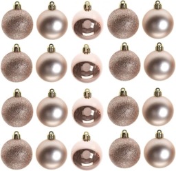 50mm/24Pcs Christmas Baubles Shatterproof Rose Gold,Tree Decorations