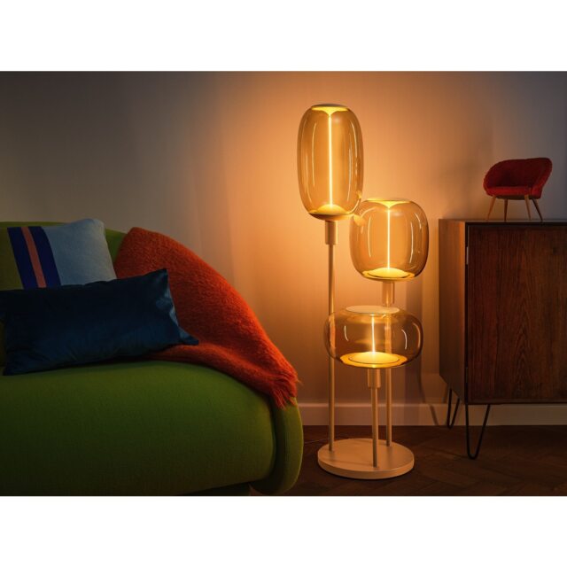 Osram Decor Stick Short Floor Lamp 3 x E27 Beige Triple Head Standing Light