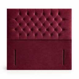Floorstanding Headboard Maroon Plush Chesterfield 3FT Single 54inch High