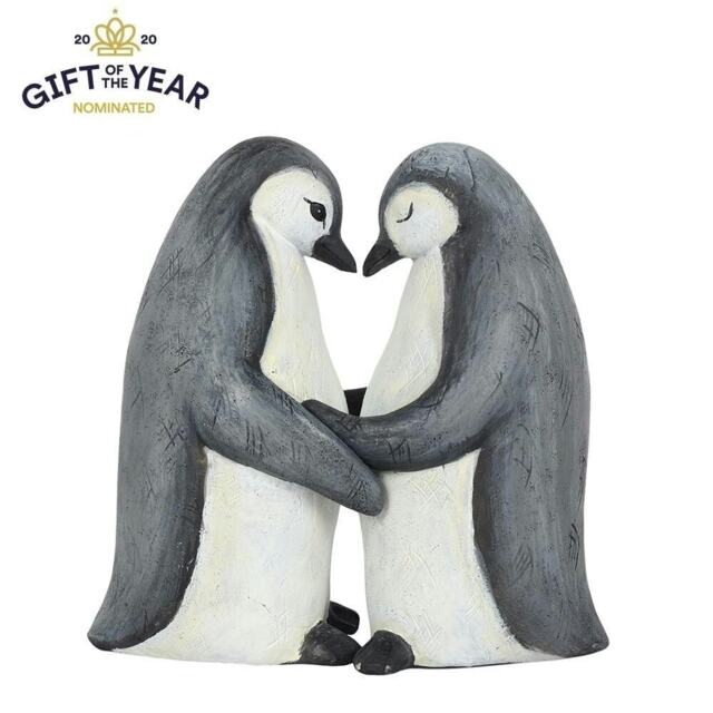 Something Different Animal Families Penguin Ornament - Grey/White - One Size