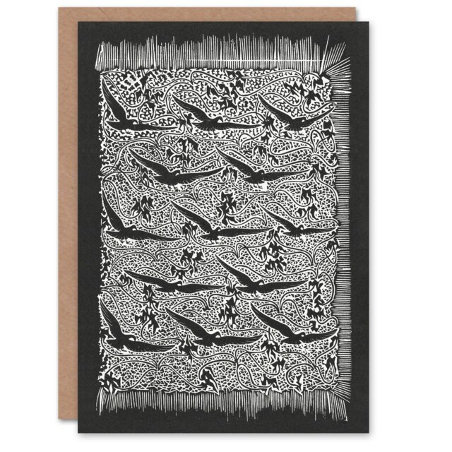Gerrit Willem Dijsselhof Art Card Flock of Birds With Plant Motif