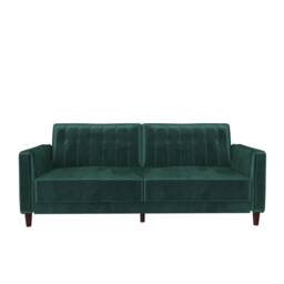 Pin tufted transitional Sofa Bed velvet green Green GREEN Three Seater