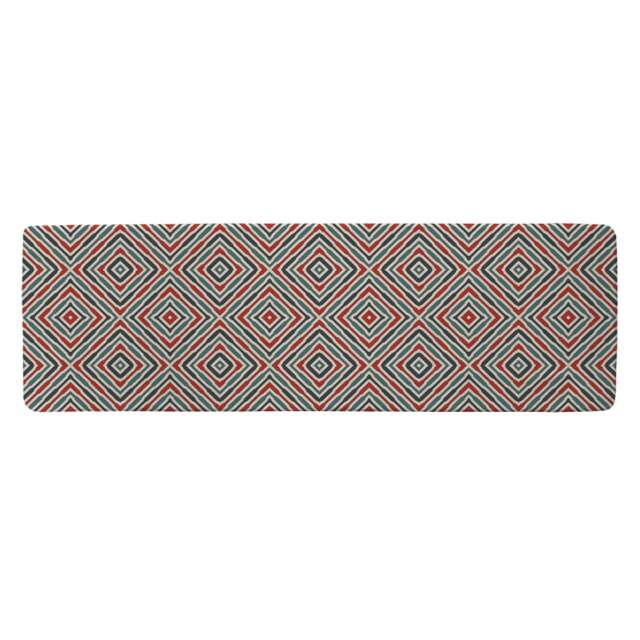 Repeated Squares And Rhombuses Ornamental Abstract Tribal Motif Runner Rug Multi