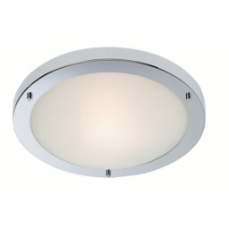 Rondo LED 24 Light Flush Ceiling Light Chrome, Opal Glass IP44