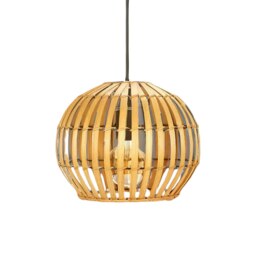 Bambo Wicker Scandi Ceiling Light Pendant Shade Natural Brown Brown One Size