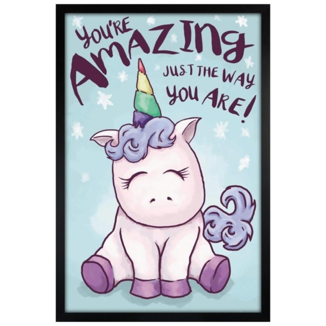 Black Wooden Framed Unicorn Amazing Maxi Poster Framed Poster