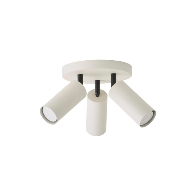 ValueLights Taylor Beige Tube 3 Way Adjustable Ceiling Spotlight and Bulbs