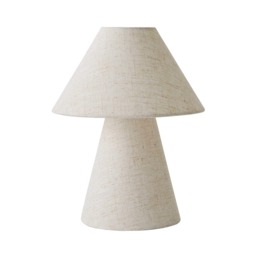 ValueLights Gigi Natural Linen Full Fabric Taper Table Lamp