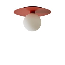 ValueLights Darla Rust Frosted Globe Bathroom Flush Ceiling Light Orange