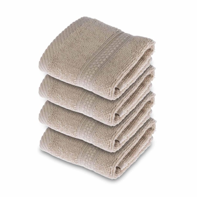 Homescapes Turkish Cotton Stone Face Cloth - Set of 4
