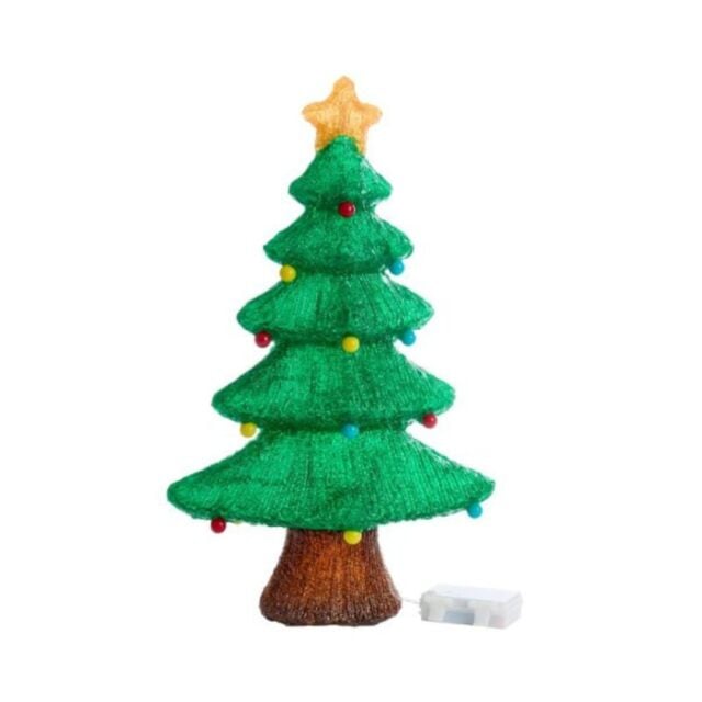 46cm Battery Powered Light up Christmas Bauble Tree with 60 Cool White LEDs
